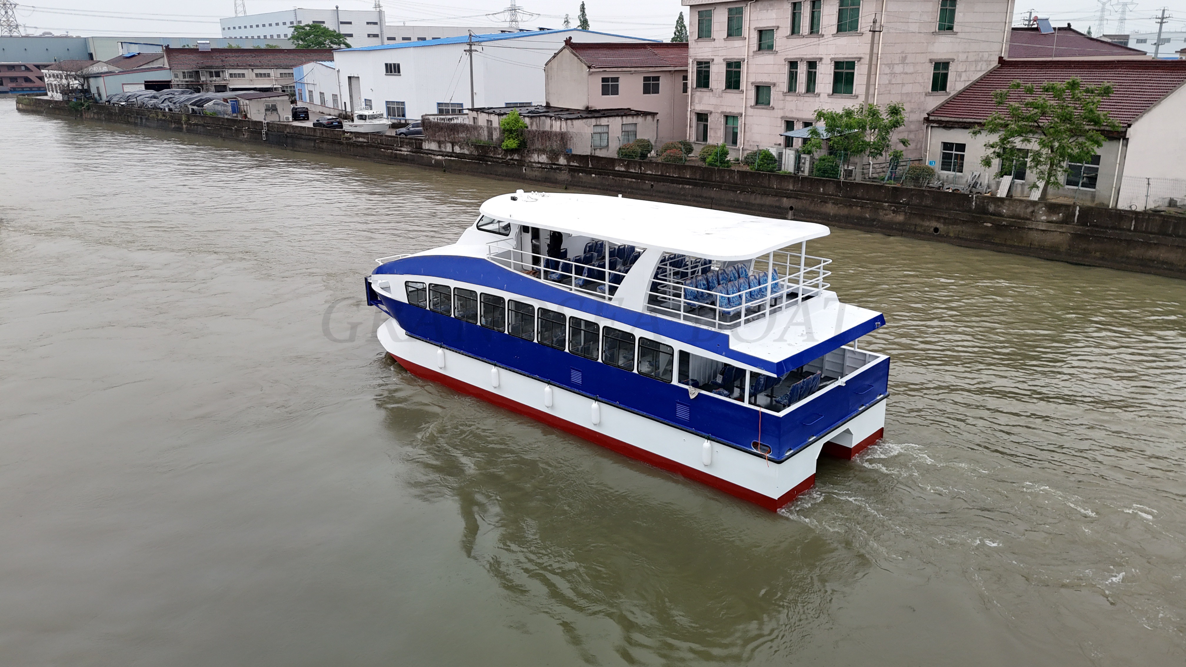 Grandsea 17米铝制110座水上出租车巴士双体船渡轮出售