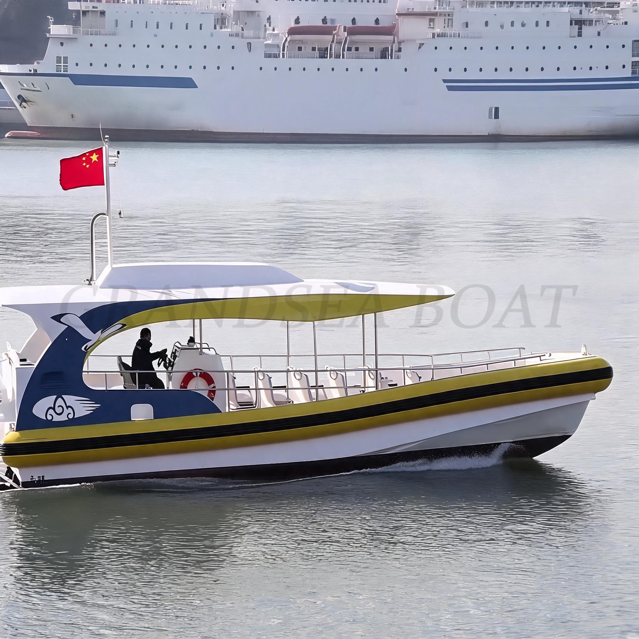 Grandsea 12.5米铝合金11座旅游喷气艇漂移快艇出售