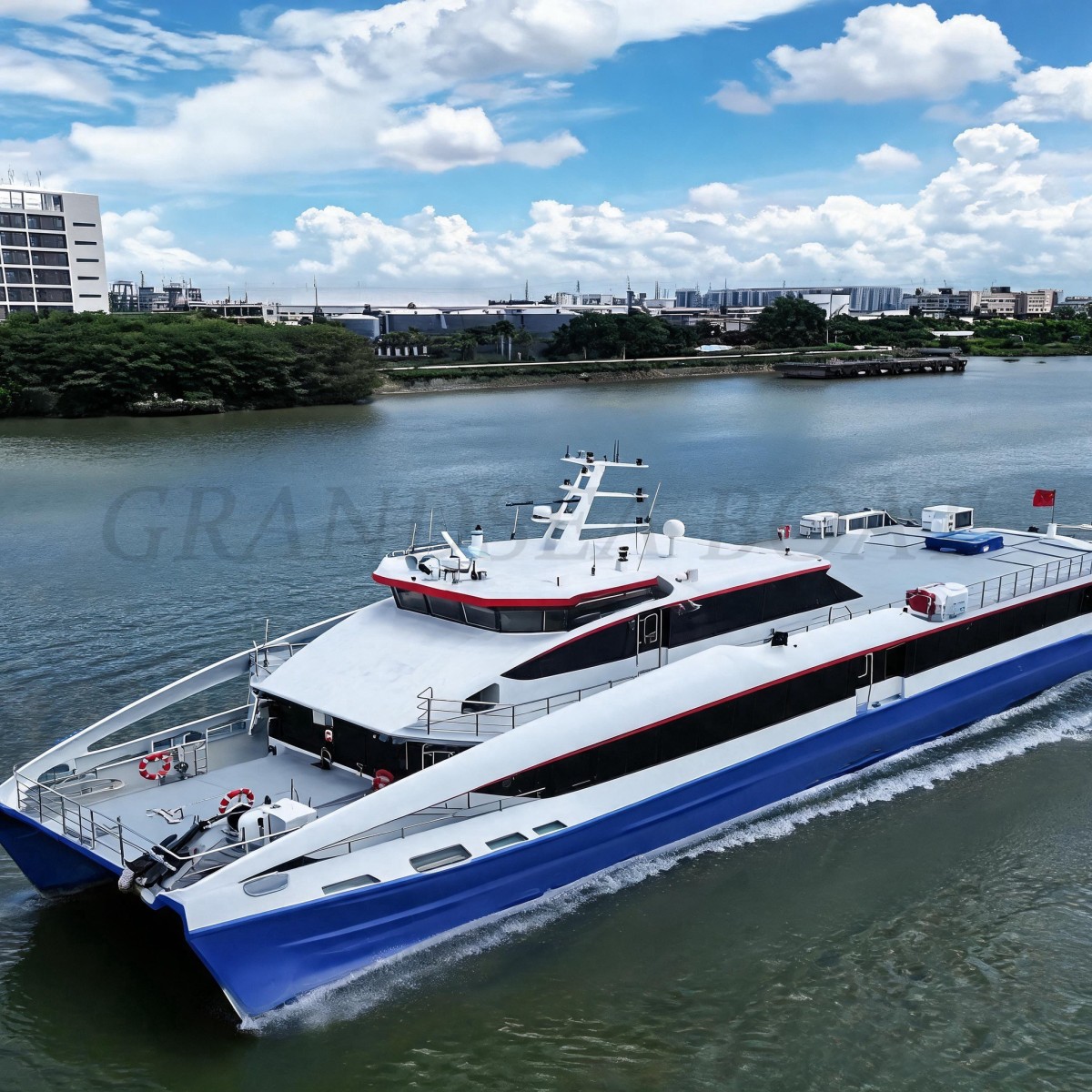 Grandsea 37米碳纤维船体260座高速双体喷水推进喷射渡轮岛屿旅游客船出售