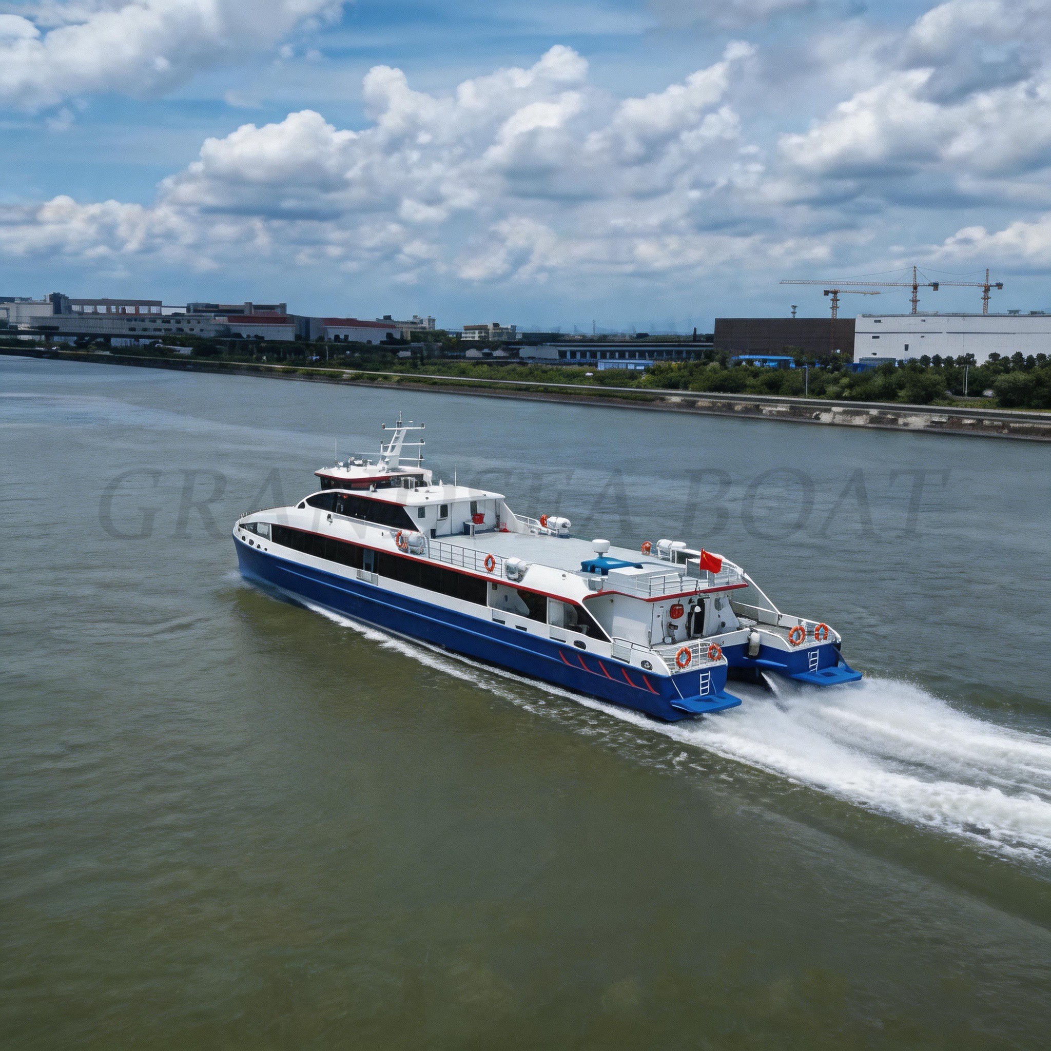 Grandsea 37米碳纤维船体260座高速双体喷水推进喷射渡轮岛屿旅游客船出售