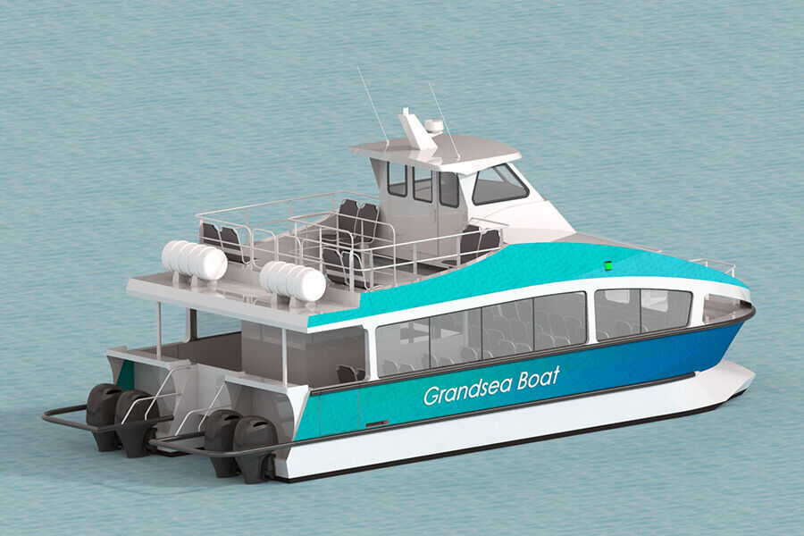 Grandsea 39ft Aluminum 30persons Catamaran Passenger Water Taxi Boat For Sale
