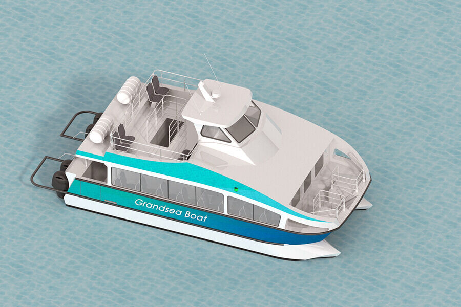 Grandsea 39ft Aluminum 30persons Catamaran Passenger Water Taxi Boat For Sale