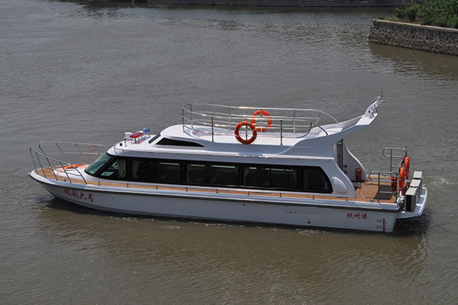China 12.8m GRP River 26 Passenger Dinner Cruise Boat for Sale