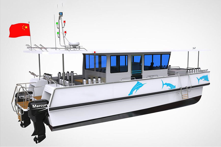 出售 Grandsea 12m 铝制双体船潜水和水肺船