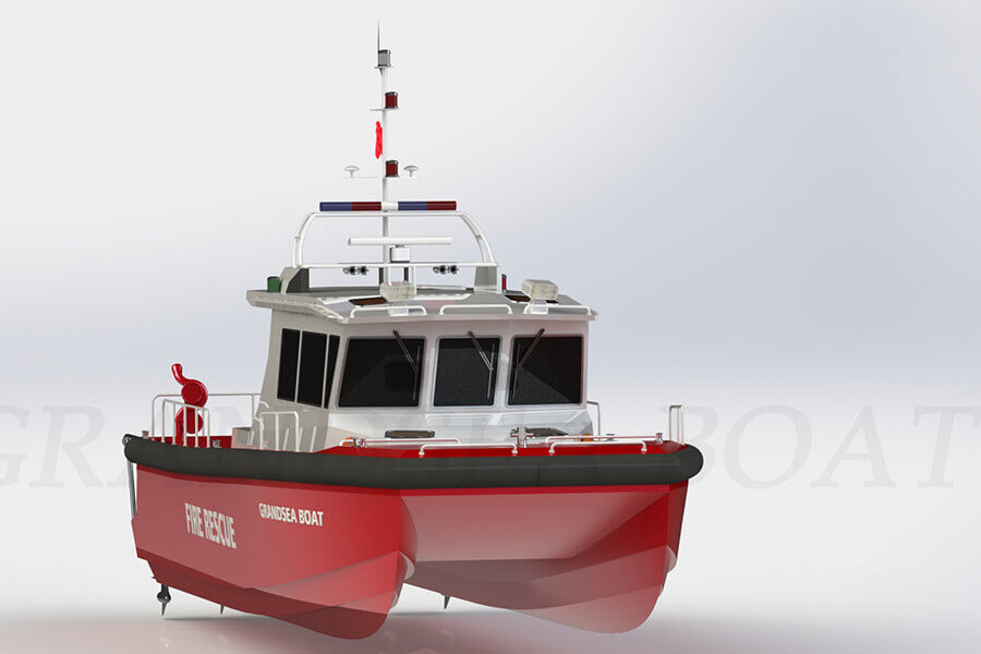 43ft Aluminum Catamaran High Speed Fire Fighting And Rescue Boat for Sale