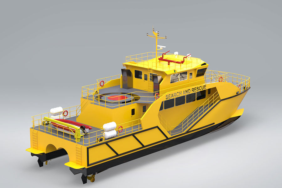 China 100 Ft/30m Marintime Ambulance/fire Fighting/search And Rescue Catamaran Work Vessel for Sale