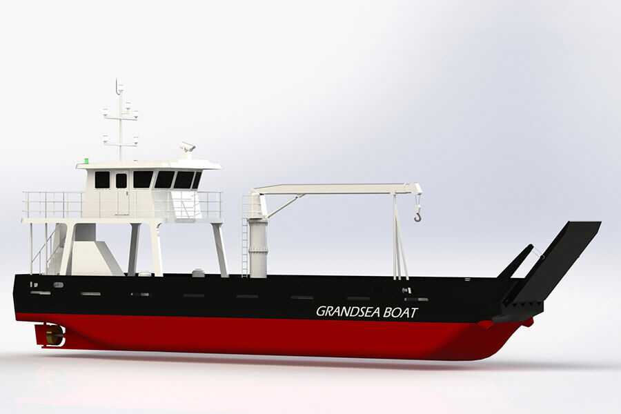 Grandsea 24m 40 吨起重机钢/河流/工作小型驳船出售