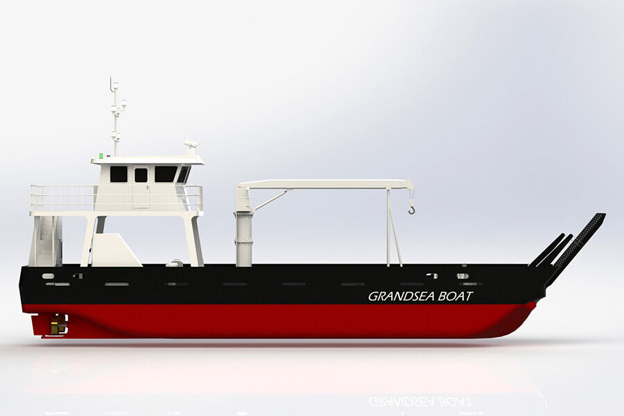 Grandsea 24m 40 吨起重机钢/河流/工作小型驳船出售