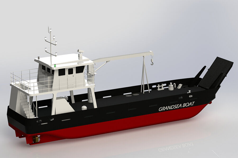 Grandsea 24m 40 吨起重机钢/河流/工作小型驳船出售