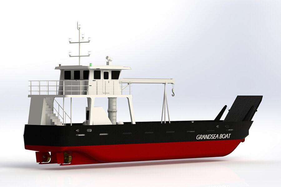 Grandsea 24m 40 吨起重机钢/河流/工作小型驳船出售