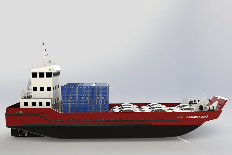 36m LCT 滚装汽车和集装箱驳船出售