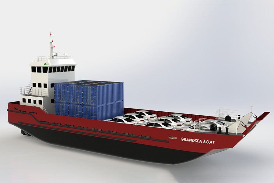 36m LCT ro ro Car and Container Barge Boat for sale