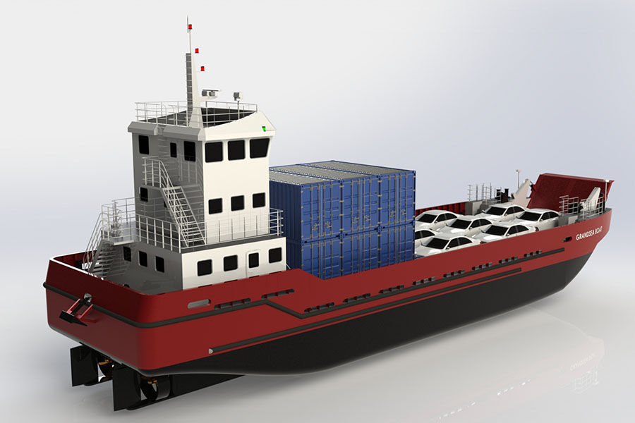 36m LCT ro ro Car and Container Barge Boat for sale