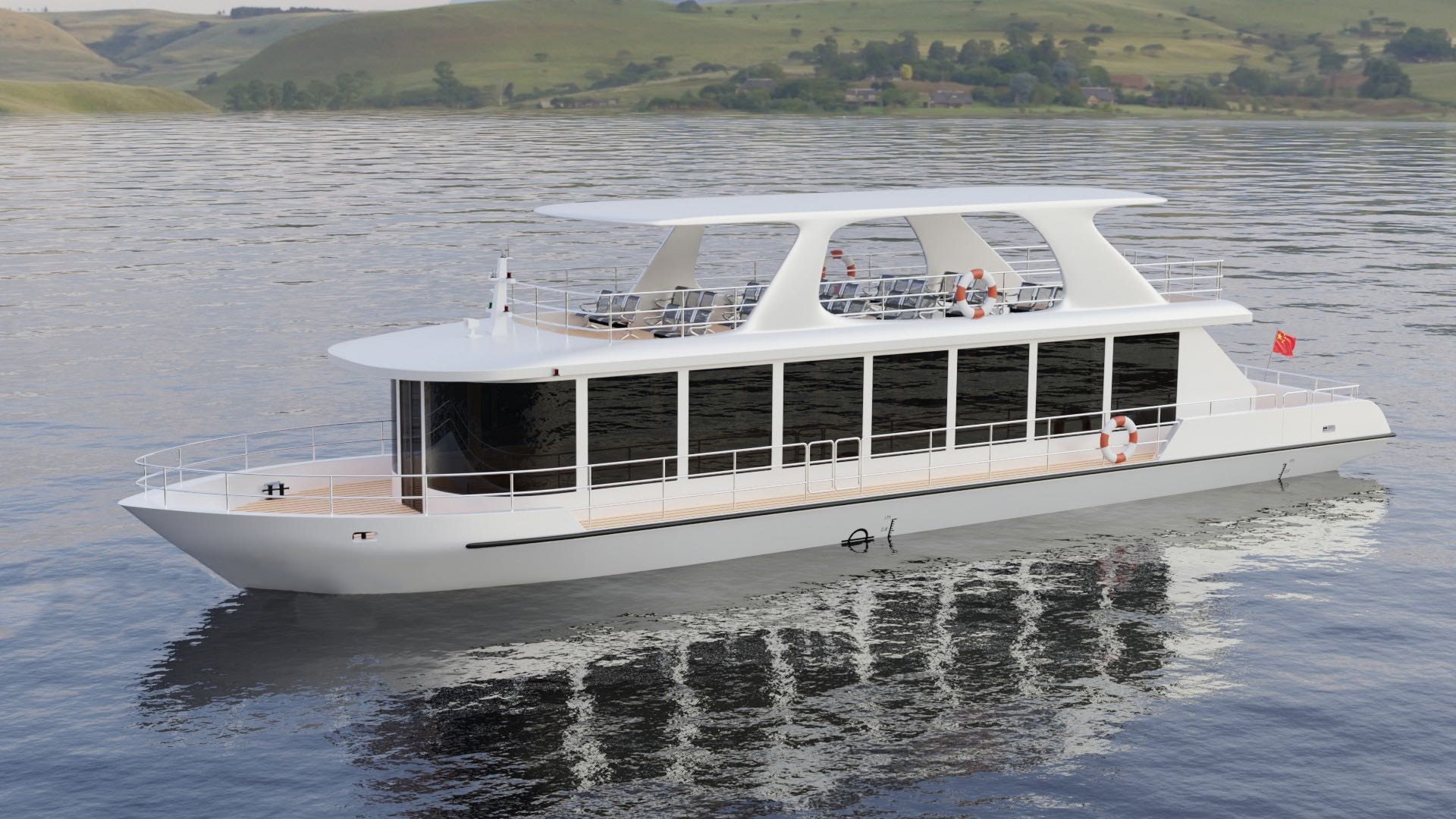 Grandsea 24m Steel Hull Double Decker Dinner Party Sightseeing Crew Boat 待售