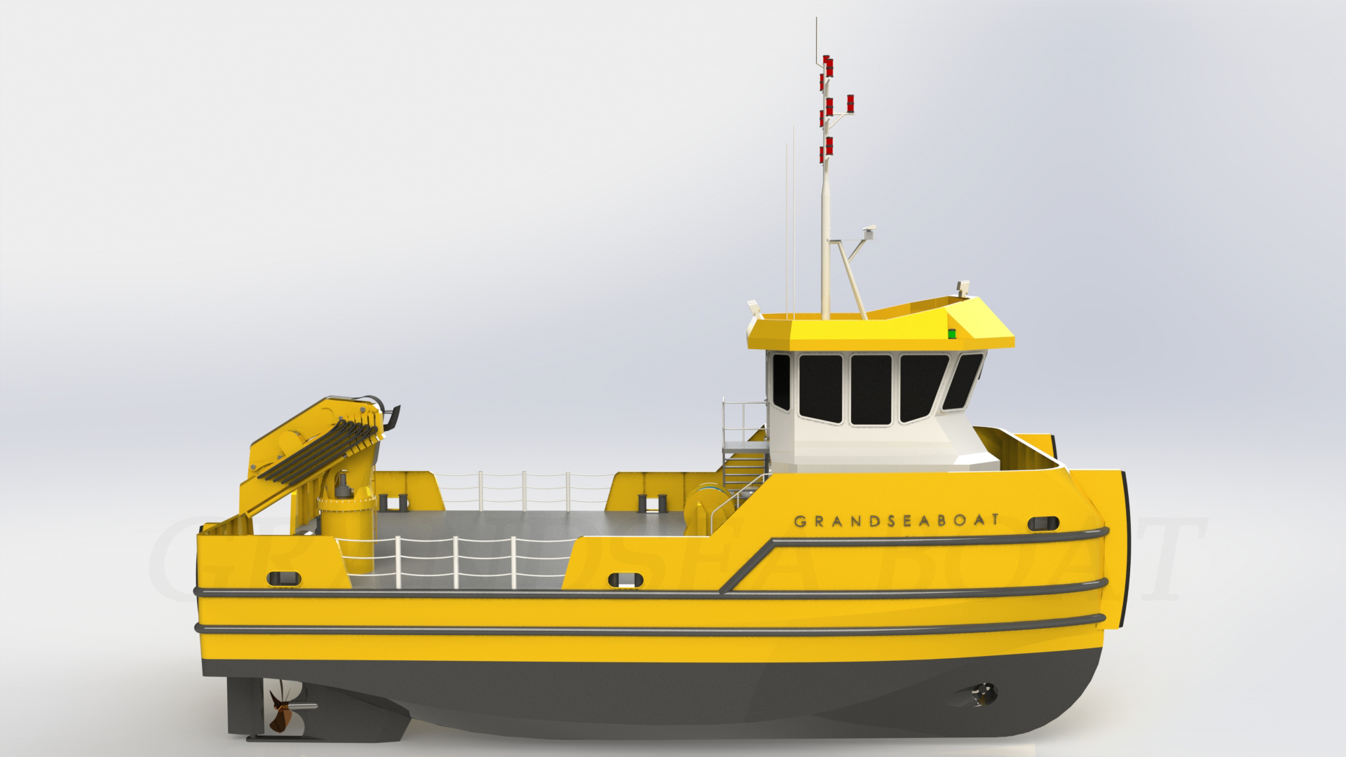 Grandsea 双体船 18m 拖推起重驳船出售