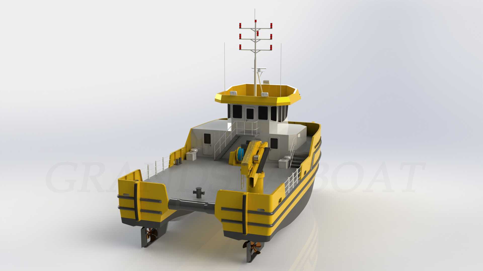 Grandsea 双体船 18m 拖推起重驳船出售