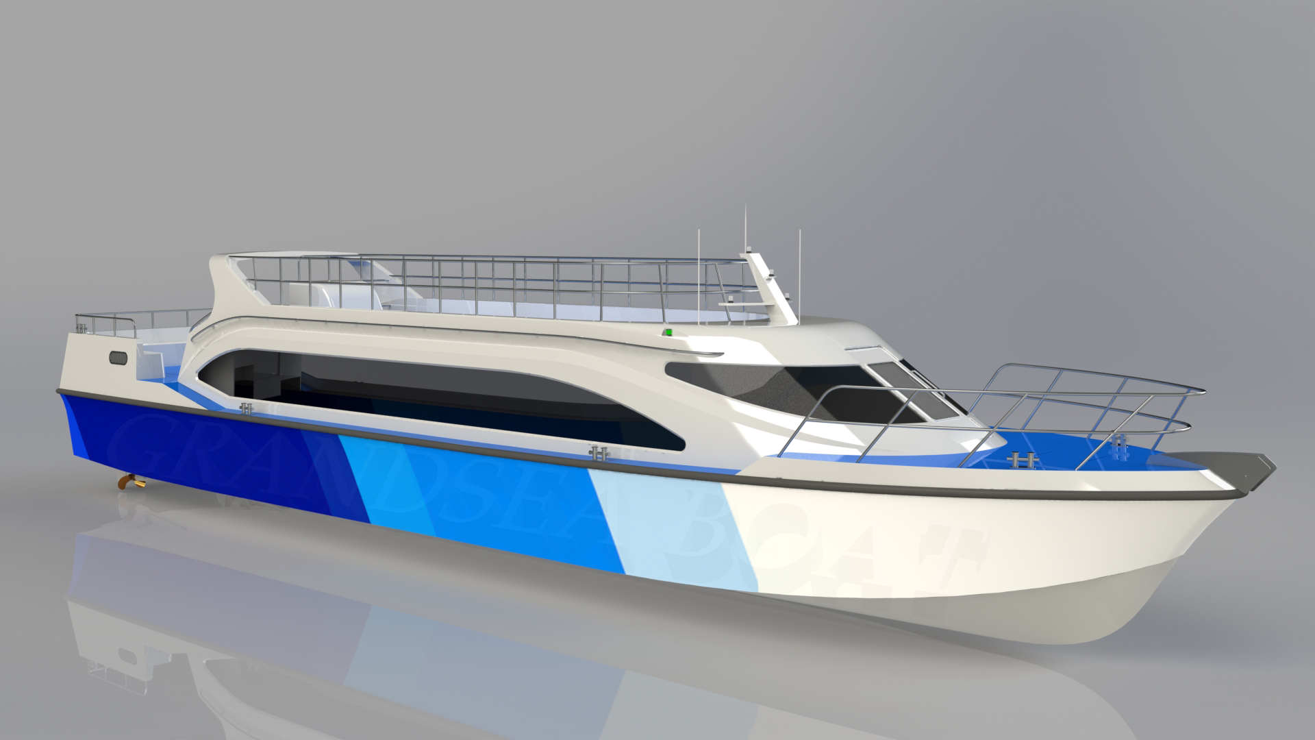 Grandsea 20m 铝制舷内柴油 74 人沿海海河客运渡船