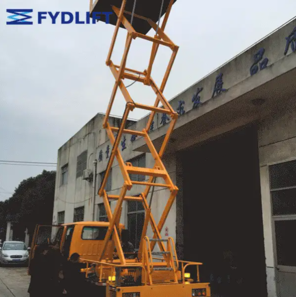 厂家供应车载式剪叉升降机 车载式升降高空平台 液压移动升降机