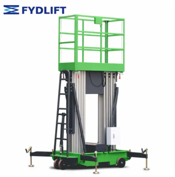 升降机移动桅柱式高空作业平台四柱铝合金升降平台双桅液压升降机