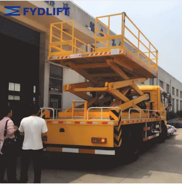 车载移动式液压升降机高空作业平台 剪叉式电动式液压升降机