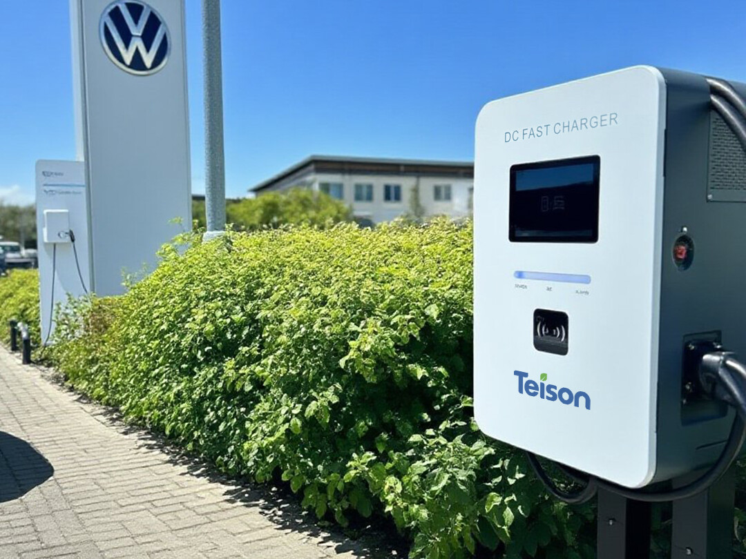 Настенное зарядное устройство Teison 30 кВт DC MINI Fast Charger установлено в Великобритании, 2025 год