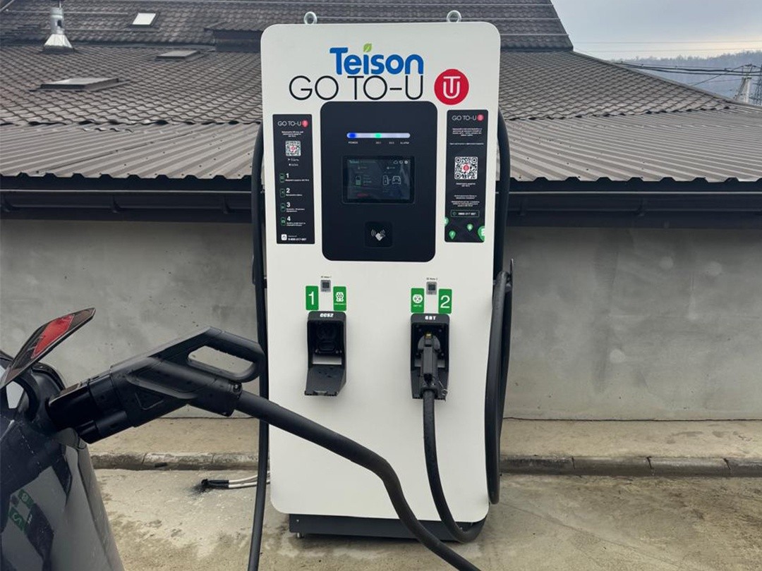 Напольная зарядная станция Teison DC Pro 90 кВт, установленная в Украине, 2025 г.