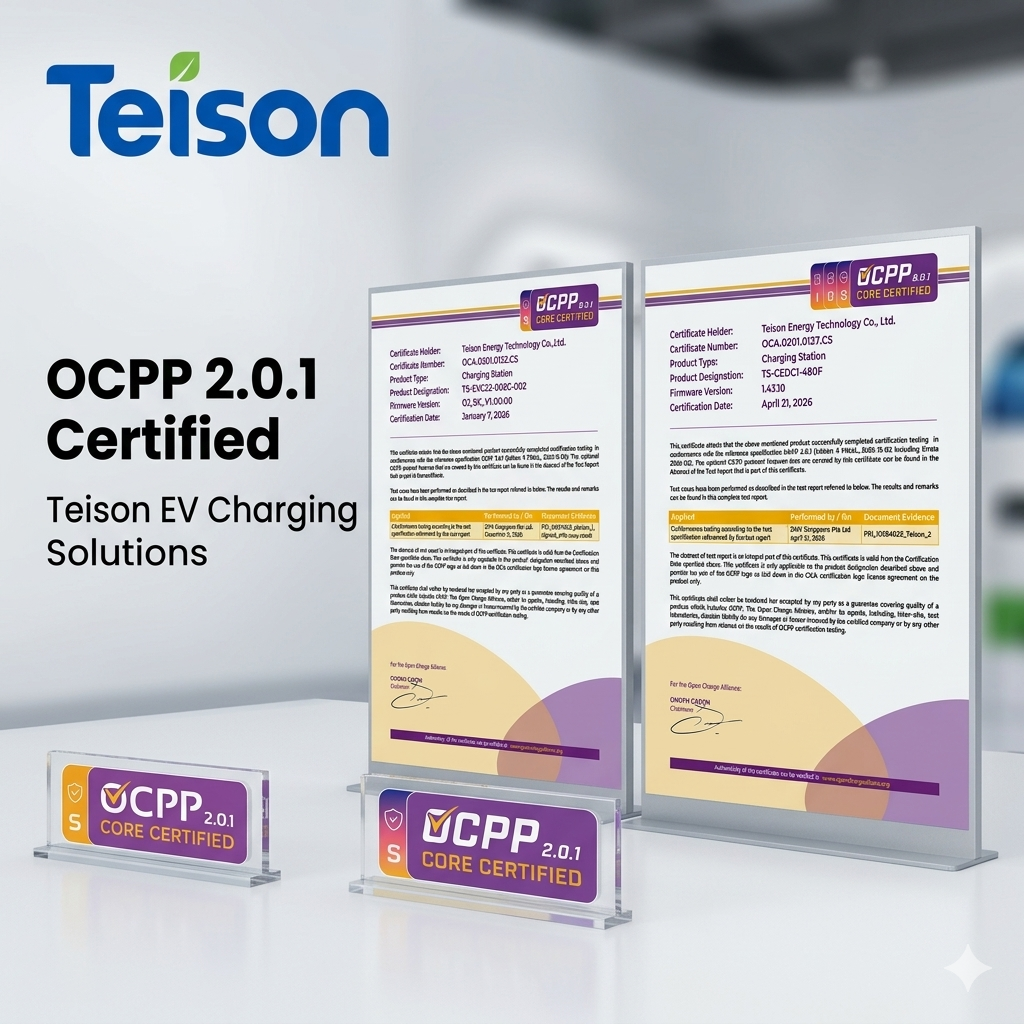 Все зарядные устройства Teison AC & DC официально сертифицированы OCA OCPP 2.0.1