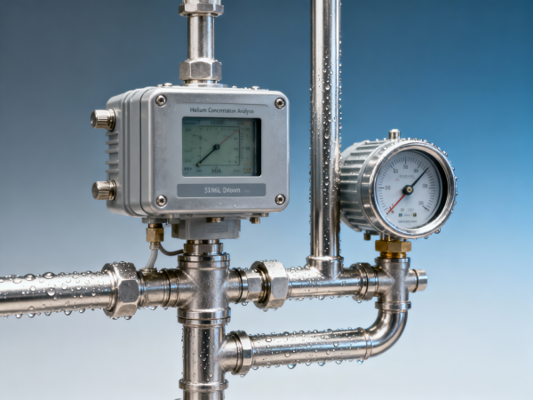 He concentration analyzer sensitivity drops unexpectedly when used alongside cryogenic dew point meters