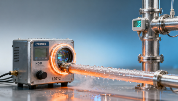 Why C9H18O concentration analyzers show inconsistent readings in humid exhaust streams