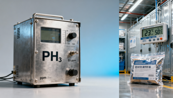 PH3 concentration analyzers using electrochemical cells — but shelf life drops 60% if stored above 30°C