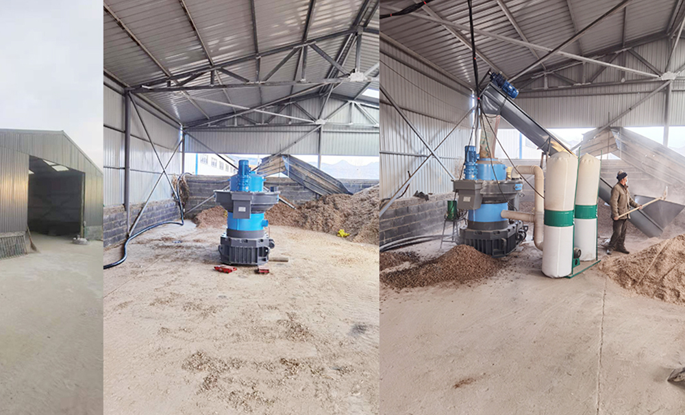 新疆喀什客户时产2吨的木屑颗粒生产线