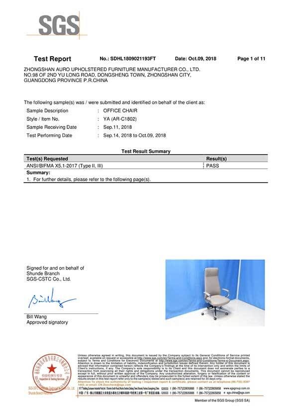 C107 BIFMA TEST REPORT