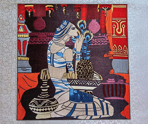 Oil-printed woodcut print of the Wa