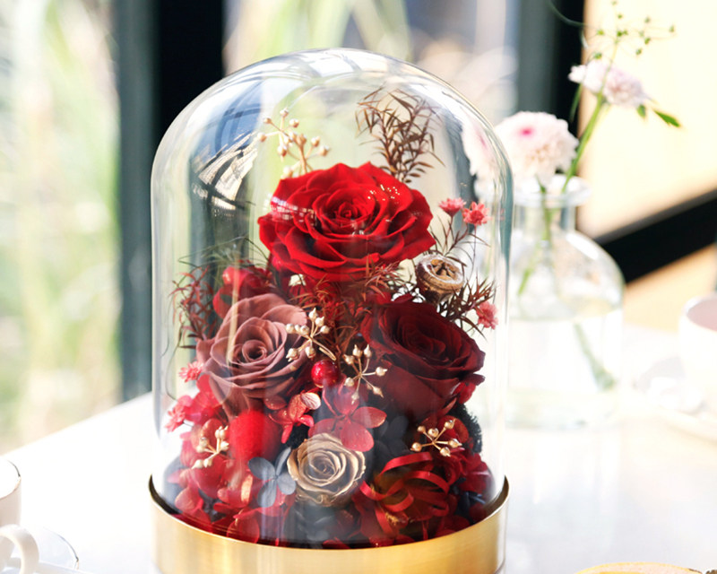Preserved Rose in Glass Dome