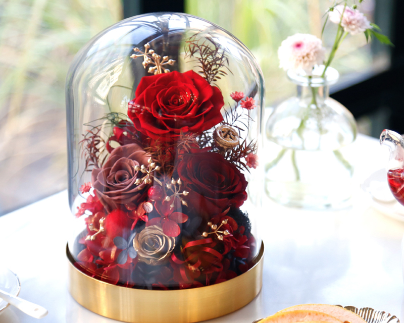 Preserved Rose in Glass Dome