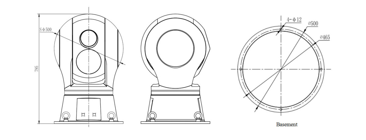 SHR-GPT500HLV3020ZIR360Servo Stabilized Platform