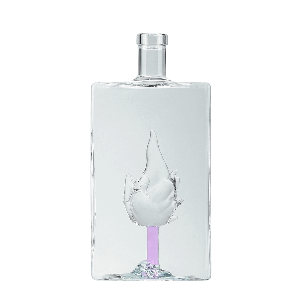 botella de vidrio de llama