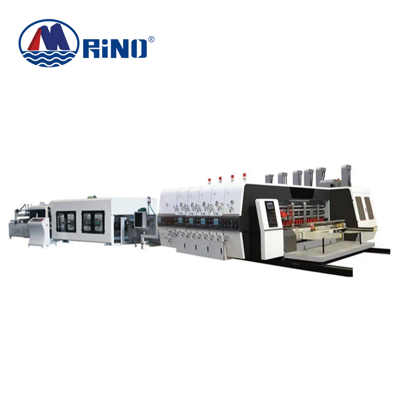 Máquina automática de troquelado y pegado de cajas, impresión tricolor