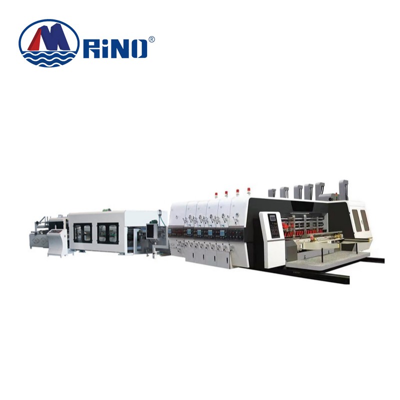 Caja troqueladora y pegadora impresión tricolor Caja troqueladora y pegadora impresión tricolor