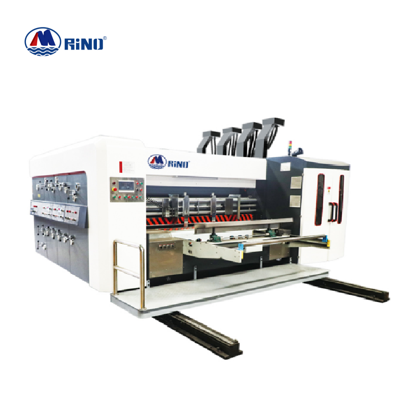 Máquina automática de impresión flexográfica en tres colores con troqueladora y apilador Máquina automática de impresión flexográfica en tres colores con troqueladora y apilador