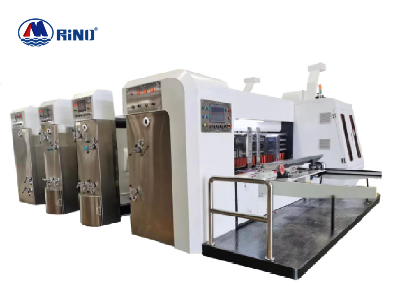 Máquina automática de impresión flexográfica en dos colores con troqueladora ranuradora y apilador Máquina automática de impresión flexográfica en dos colores con troqueladora ranuradora y apilador