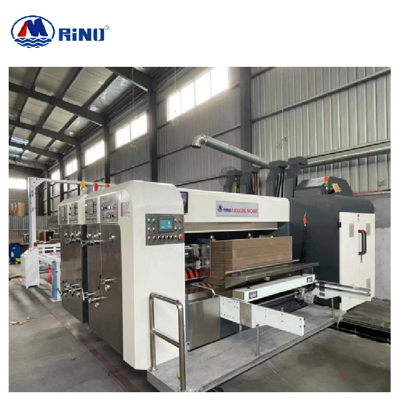 Máquina apiladora ranuradora de impresión tricolor de alta velocidad con alimentación por el borde de ataque Máquina apiladora ranuradora de impresión tricolor de alta velocidad con alimentación por el borde de ataque