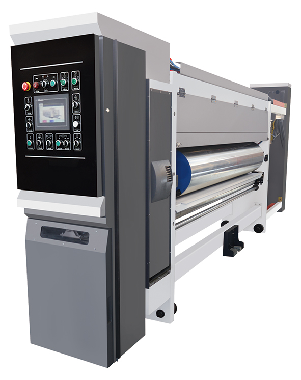 Máquina automática de impresión flexográfica de cuatro colores con ranuradora y plegadora encoladora línea de flejado de enlac Máquina automática de impresión flexográfica de cuatro colores con ranuradora y plegadora encoladora línea de flejado de enlac