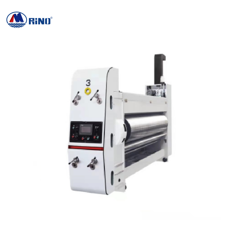 Máquina de impresión flexográfica de dos colores con troqueladora y apilador