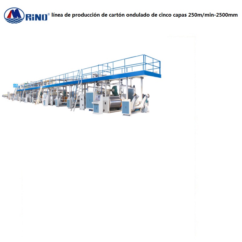 línea de producción de cartón ondulado de cinco capas 250m/min-2500mm línea de producción de cartón ondulado de cinco capas 250m/min-2500mm