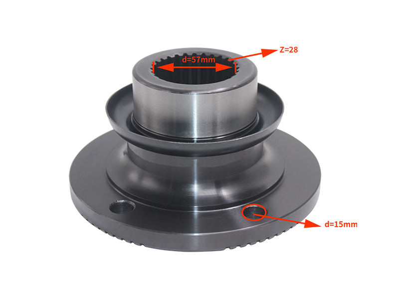 Угловой фланец с зубьями, 28 зубьев