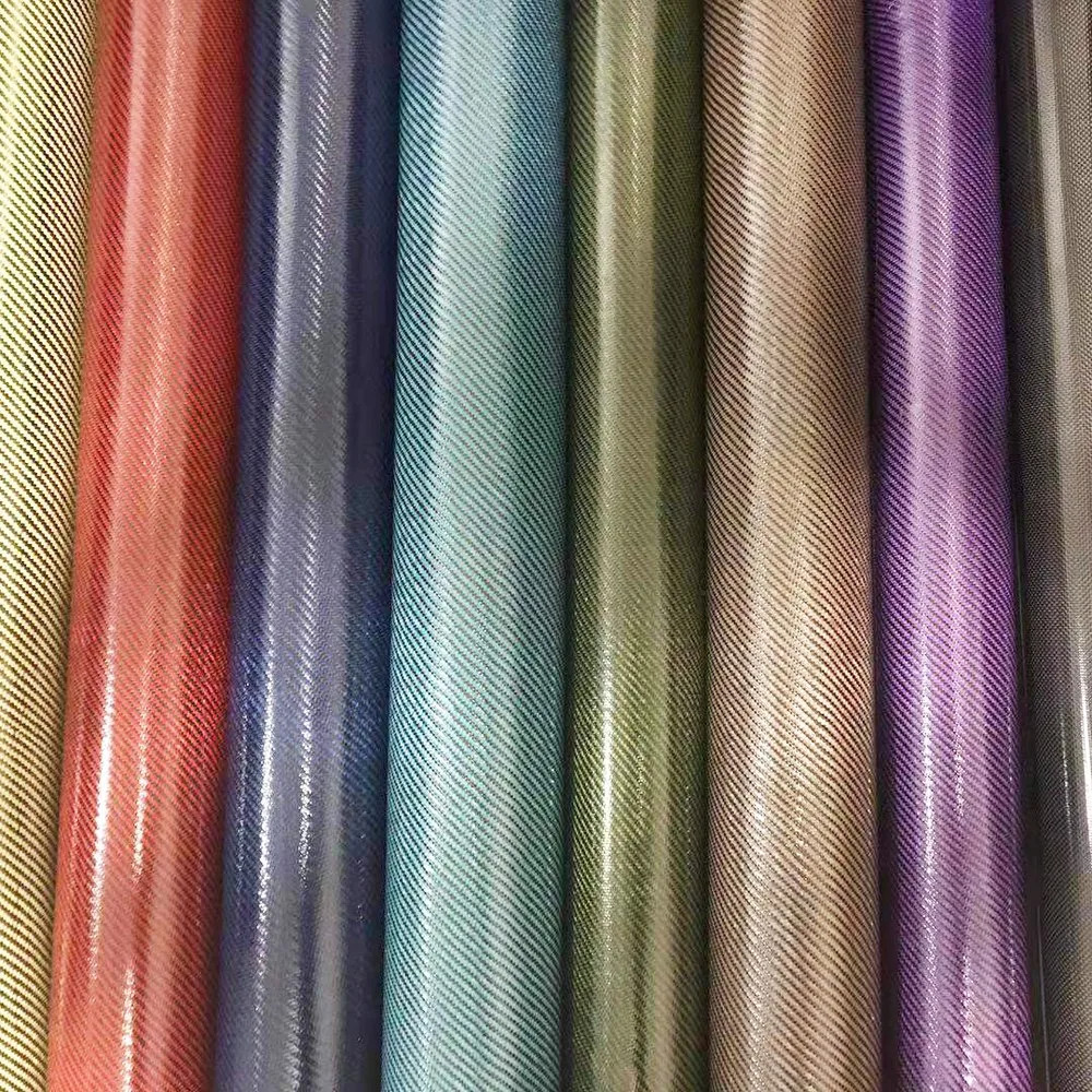 Red TPU Coated Carbon Leather Fabric