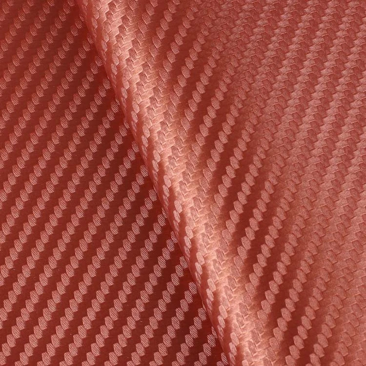 Red TPU Coated Carbon Leather Fabric