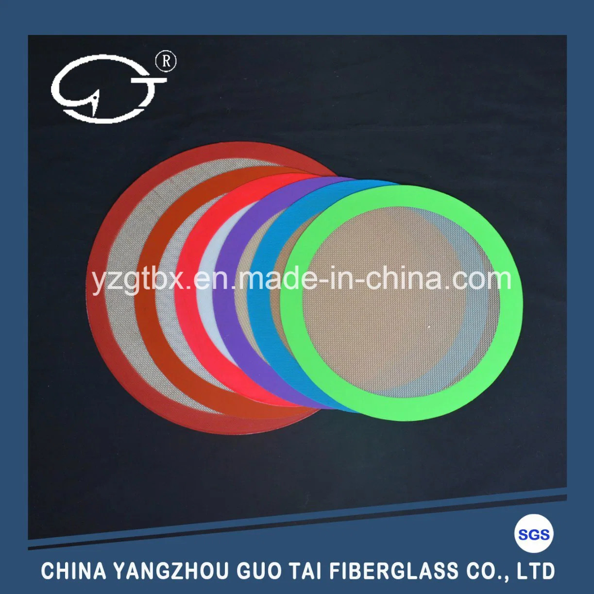 Round Silicone Baking Pizza Mat with Pattern and Mark