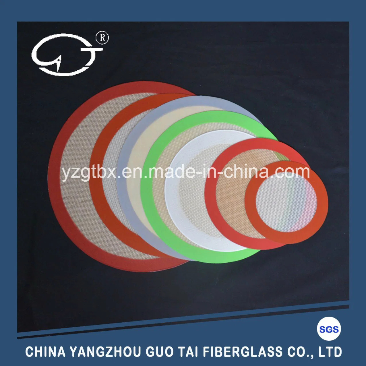 Round Silicone Baking Pizza Mat with Pattern and Mark